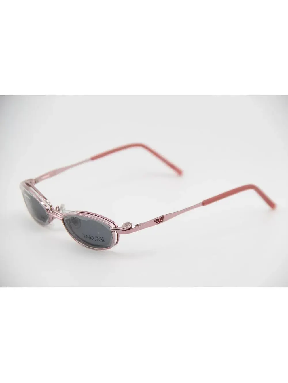 Takumi T9685 Pink Shiny W Clips Authentic Eyeglasses 44-16-130 - Picture 1 of 5